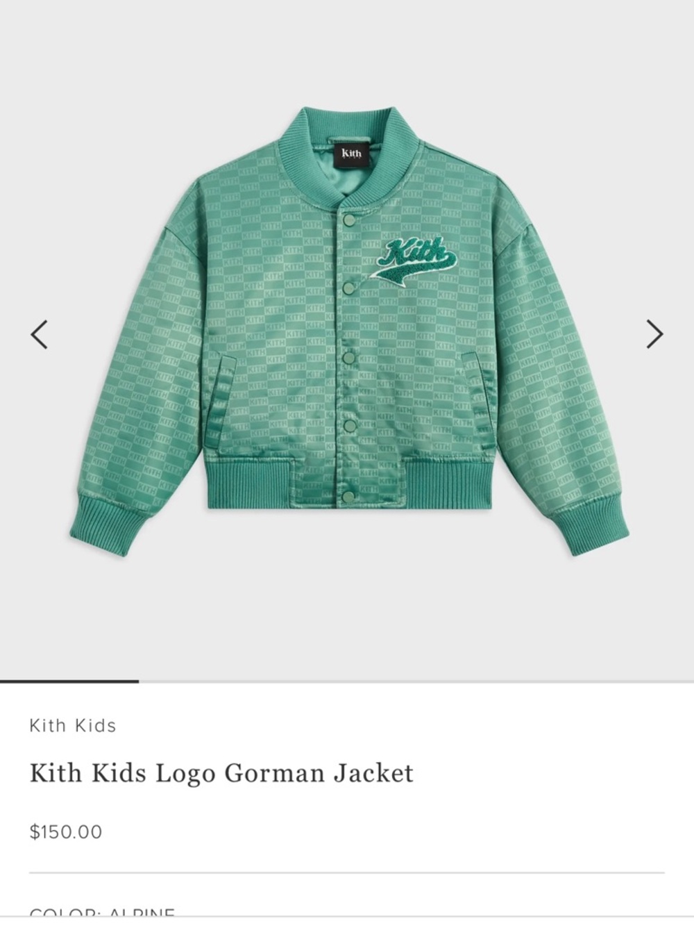 Kith Kids Alpine Green Logo Puffer Jacket

SOLD OUT IN THE ENTIRE U.S
